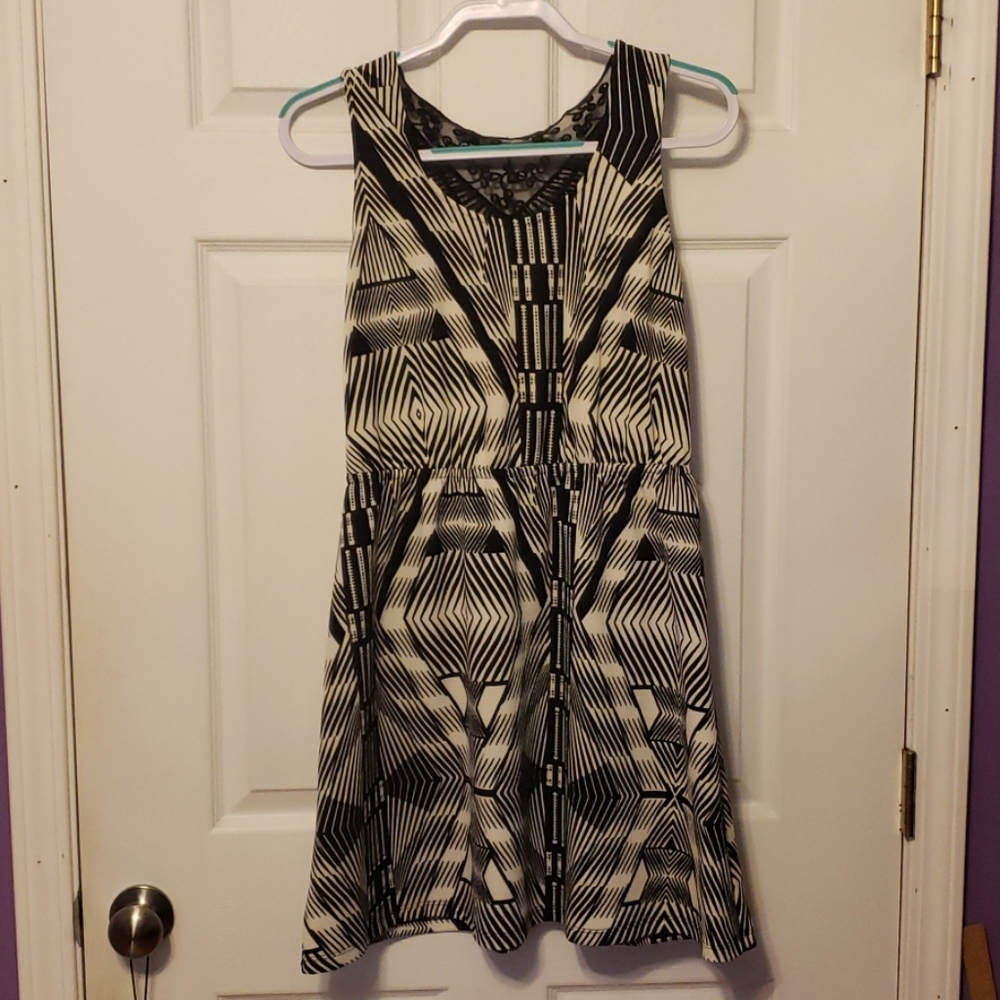 No Boundaries Geometric Skater Dress